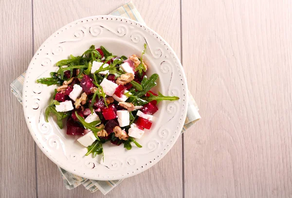 Bietenwortel Feta Salade Geserveerd Bord — Stockfoto