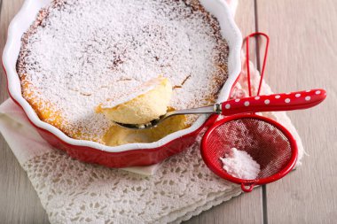 Tatlı sufle, konserve şekerli.