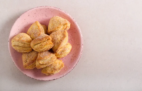 Biscotti Alla Cannella Zucchero Chiamati Piedi Oca Piatto — Foto Stock