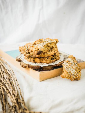 Kuru üzüm ve susam ile Mısır tatlılar, glüten, vegan