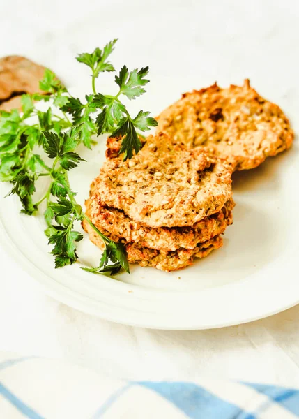 Carrot burgers with lentils and buckwheat, selective focus, vega — Stock Photo, Image