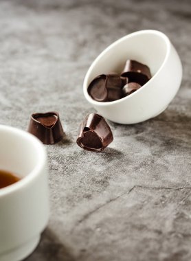 Home made dark chocolate candies for valentine day gift or other