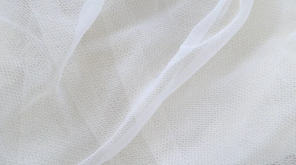 Tulle Fabric White Textile Photo — Stock Photo, Image