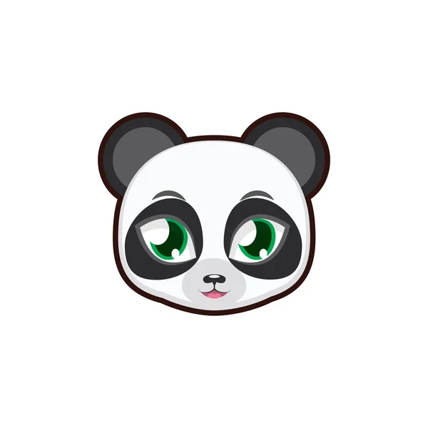 Ilustrasi potret panda - Stok Vektor