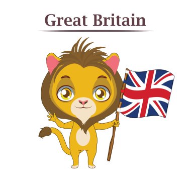İngiliz bayrağı ile ulusal hayvan aslan