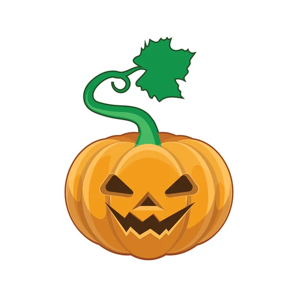 Carved pumpkin - evil face — Stock Vector