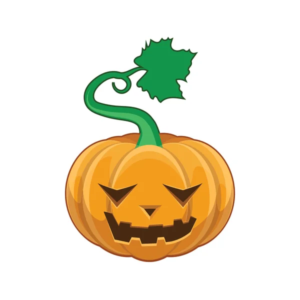 Carved pumpkin - relaxed face — Stockový vektor