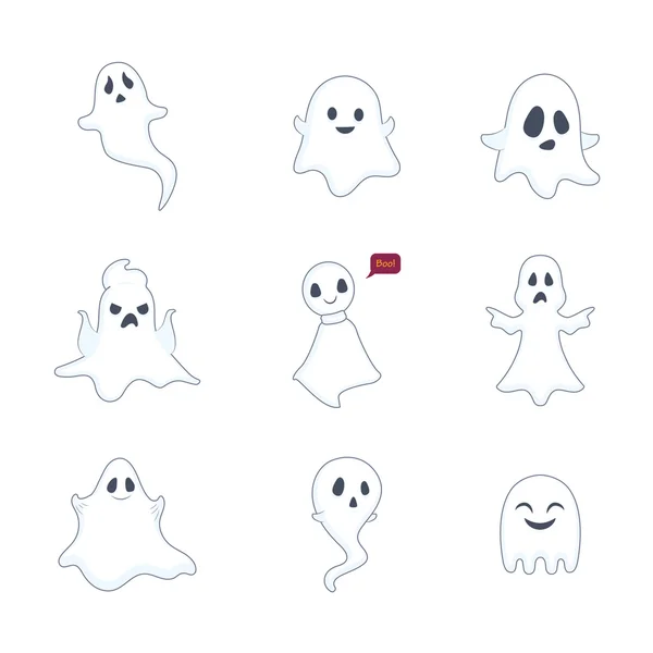 Set of ghost illustrations — ストックベクタ