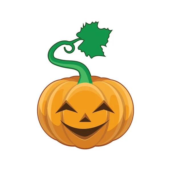 Carved pumpkin - happy face — Stock vektor