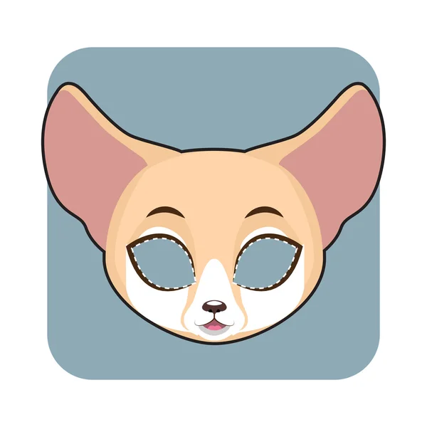 Fennec Fox mask for Halloween and other festivities — ストックベクタ