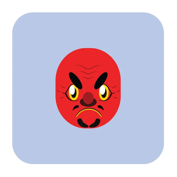 日本恶魔面具 3 在平面颜色 — 图库矢量图片