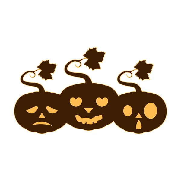 Pumpkin group silhouette - version two — Stock Vector