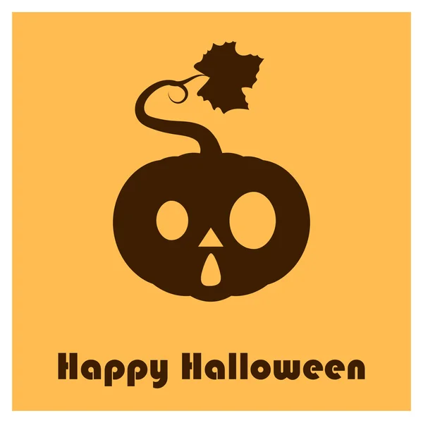 Pumpkin silhouettes with Happy Halloween text - shocked face — Stockový vektor