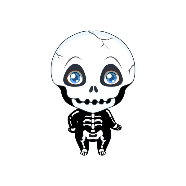 Cute Halloween skeleton illustration — Stock Vector