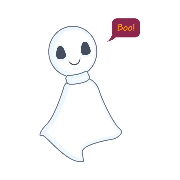 Halloween ghost saying boo illustration — ストックベクタ