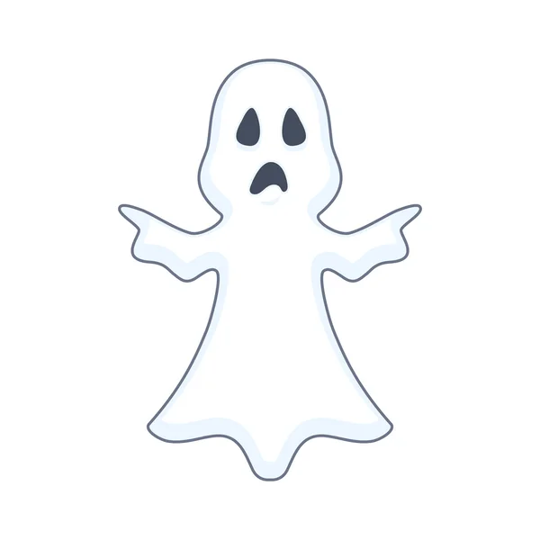Halloween geest met een triest gezicht illustratie — Stockvector