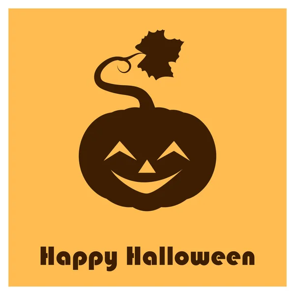 Pumpkin silhouettes with Happy Halloween text - happy face — Stockový vektor