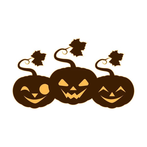 Pumpkin group silhouette illustration — Stock Vector