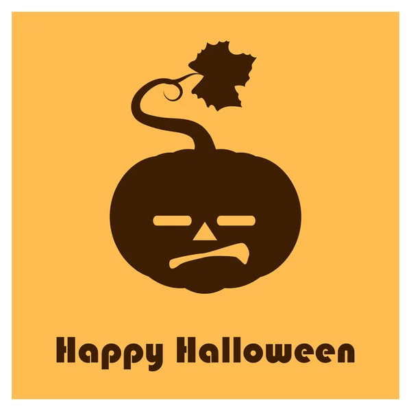 Pumpkin silhouettes with Happy Halloween text - annoyed face — Stockový vektor