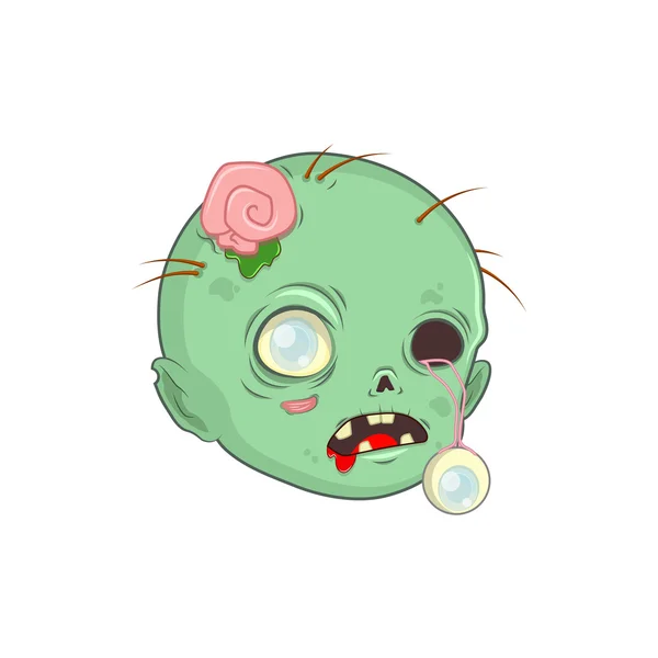 Cute Halloween zombie hoofd — Stockvector