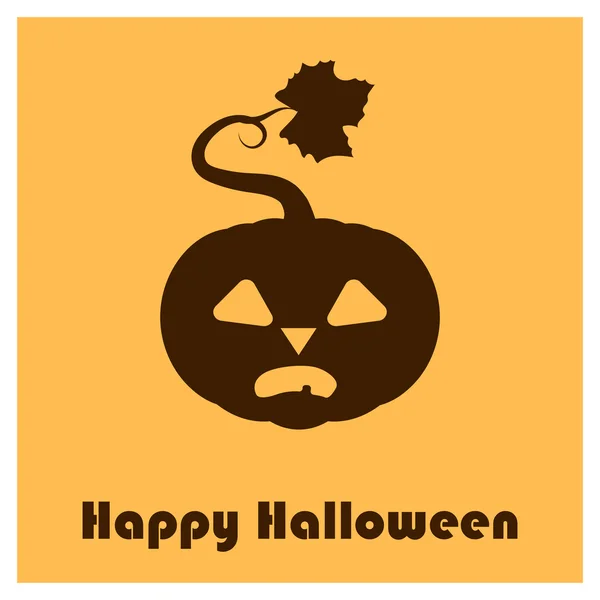Pumpkin silhouettes with Happy Halloween text - surprised face — ストックベクタ
