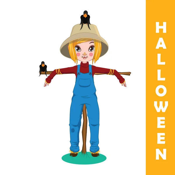 Scarecrow Halloween character illustration — Stock Vector