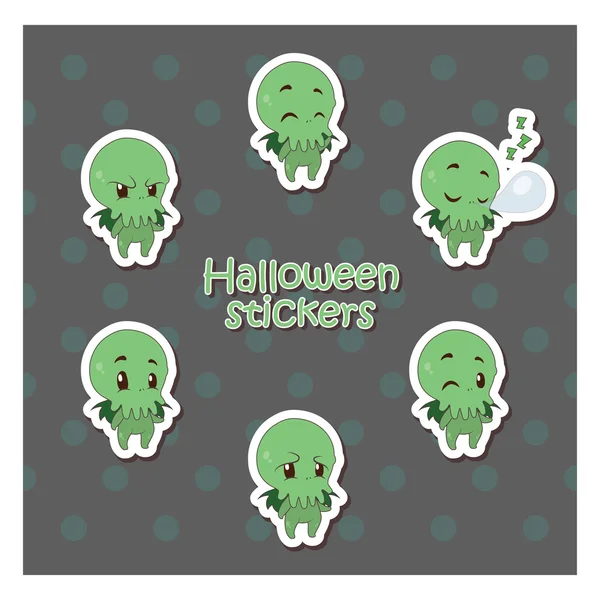 Cartoon Cthulhu Sticker Illustration — Stockvektor