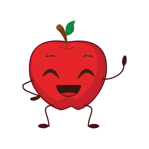 Divertida ilustración de manzana de dibujos animados — Vector de stock