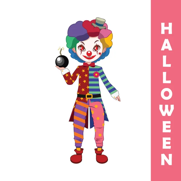 Иллюстрация персонажей Evil Clown Halloween — стоковый вектор