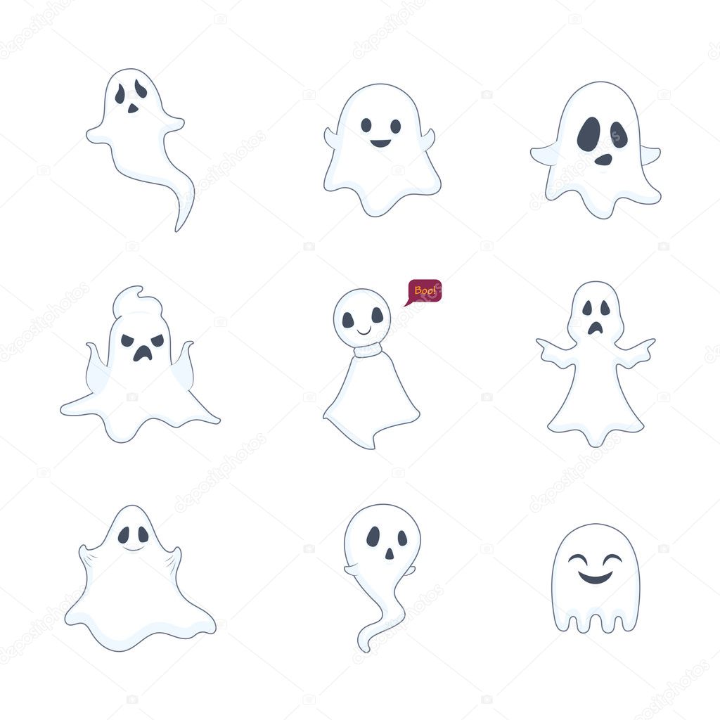 Set of ghost illustrations