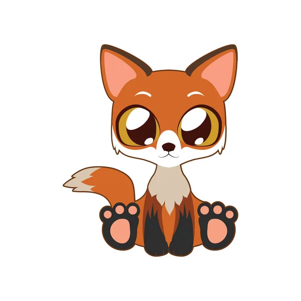 Art ilustracja wektor ładny fox w płaski kolor — Wektor stockowy