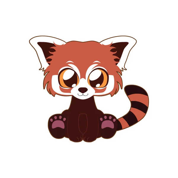 Cute red panda vector illustration art in flat color — Stock Vector