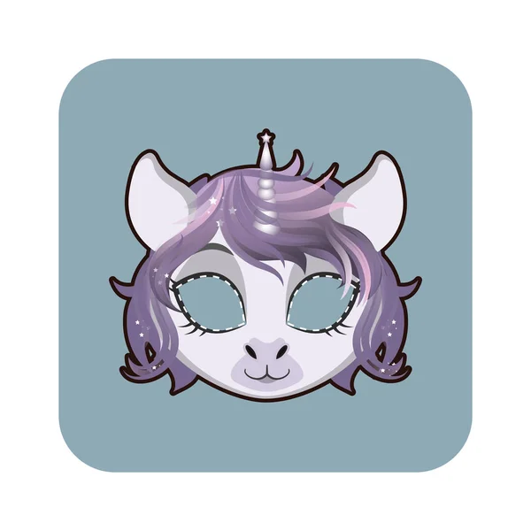 Unicorn masker voor diverse festiviteiten, feestjes, activiteiten — Stockvector
