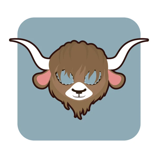 Maschera di yak per varie feste, feste, attività — Vettoriale Stock