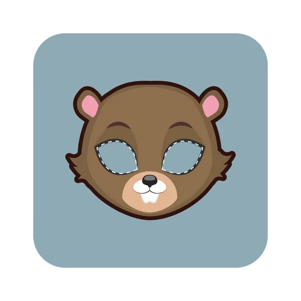 Beaver mask for various festivities, parties, activities — Stock Vector