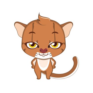 Cute karikatür defne kedi illüstrasyon stilize