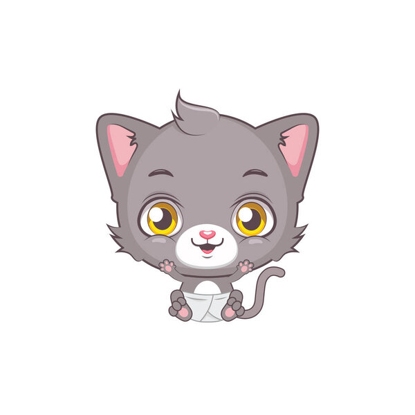 Cute baby cat illustration