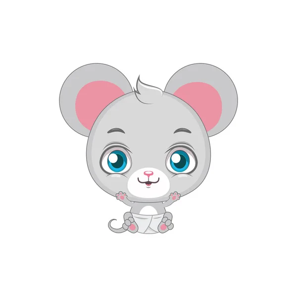 Cute baby mouse illustration — Stock Vector