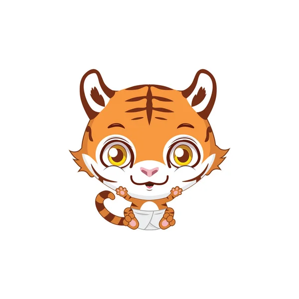 Cute baby tiger illustration — Stock Vector