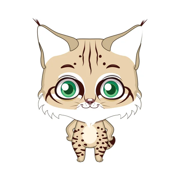 Mignon dessin animé stylisé lynx illustration — Image vectorielle