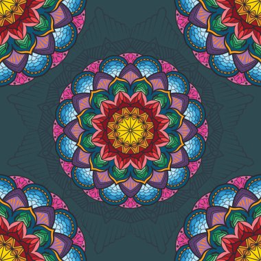 Güzel renkli mandala Dikişsiz desen