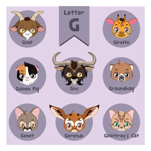 Animal portrait alphabet - Letter G