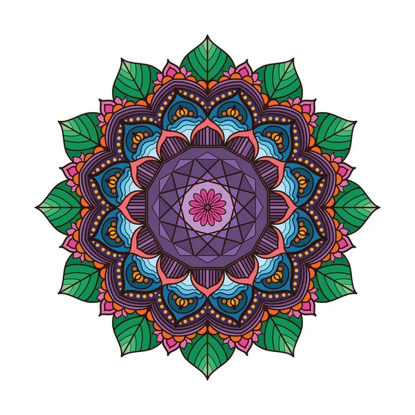 Belle mandala coloré 3 — Image vectorielle