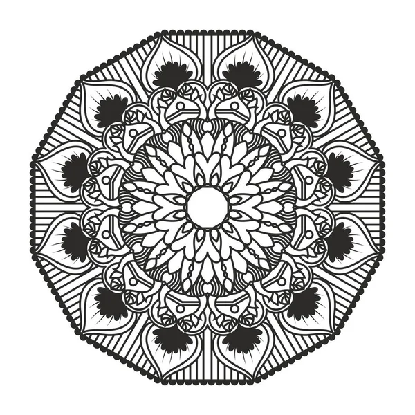 Mandala encantadora para adultos para colorear libros — Archivo Imágenes Vectoriales