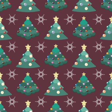 Noel ağaçları ve kar tanesi ile Seamless Modeli