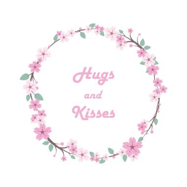 Kiraz çiçeği yaprakları çiçek çelenk