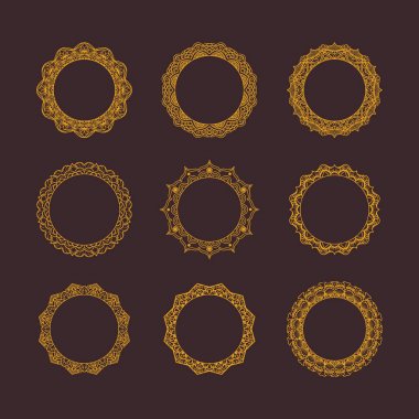 Güzel altın mandala çerçeveler