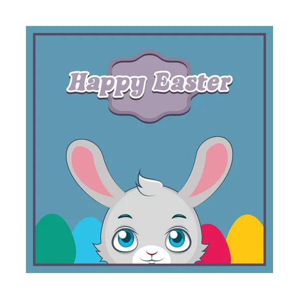 Lindo saludo conejito de Pascua — Archivo Imágenes Vectoriales