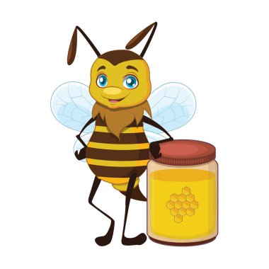 Bir kavanoz yanında arı durduğunu gösteren resim