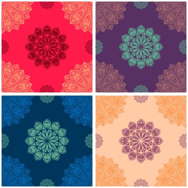 Renkli karmaşık mandala seamless modeli